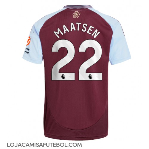 Camisa de Futebol Aston Villa Ian Maatsen #22 Equipamento Principal 2024-25 Manga Curta